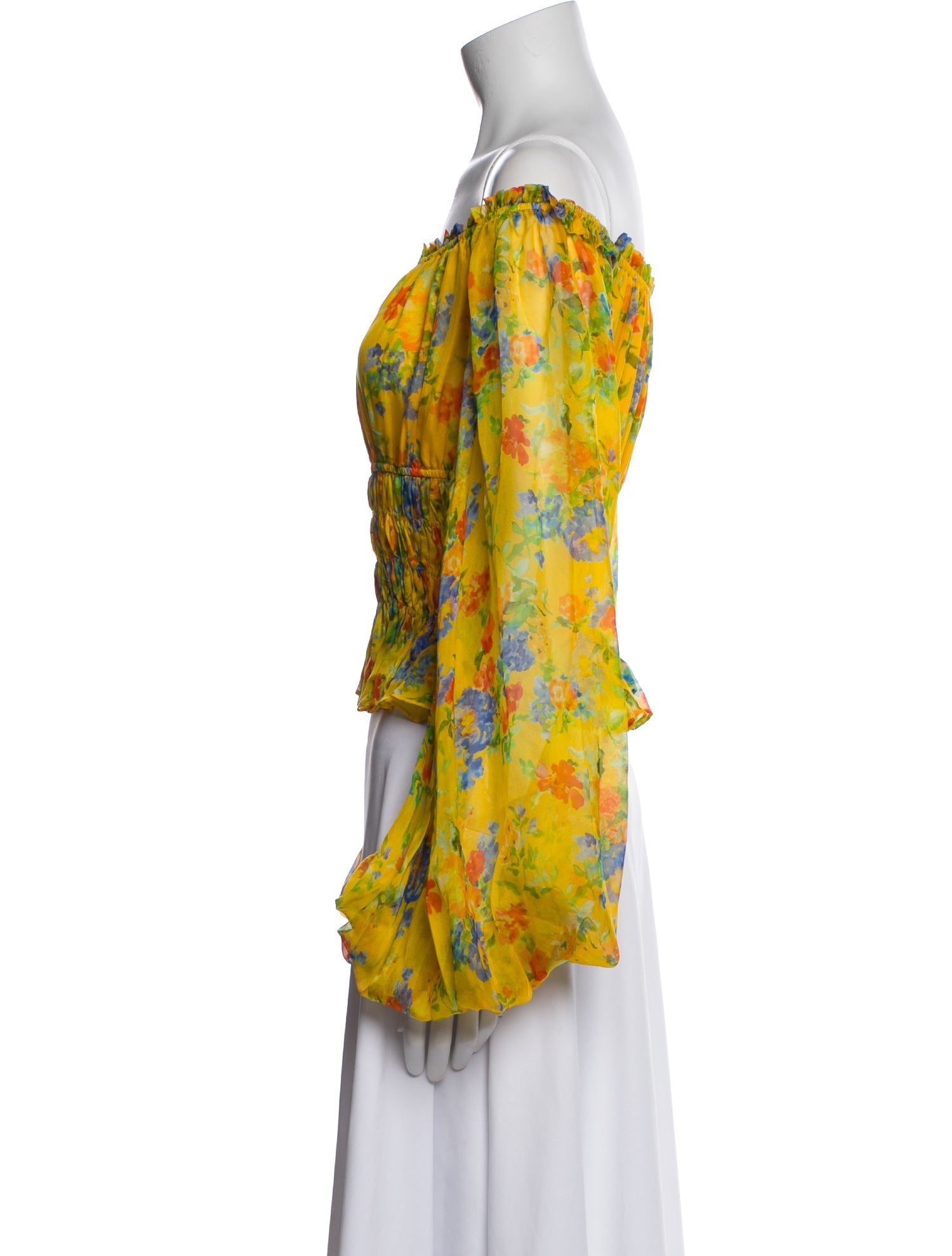 Caroline Constas Silk Floral Print Top