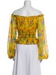 Caroline Constas Silk Floral Print Top