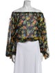Caroline Constas Silk Floral Print Crop Top