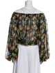 Caroline Constas Silk Floral Print Crop Top