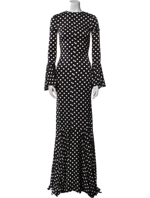 Caroline Constas Polka Dot Print Long Dress