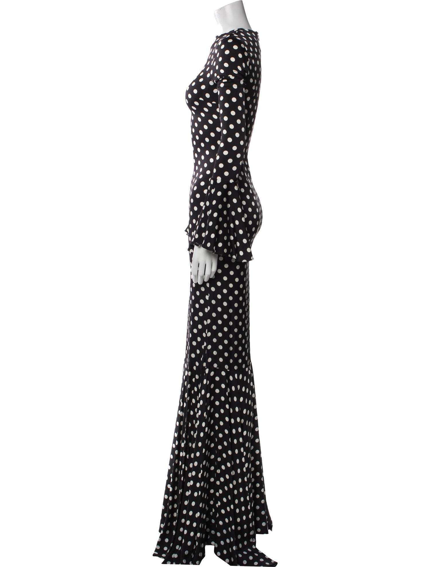 Caroline Constas Polka Dot Print Long Dress