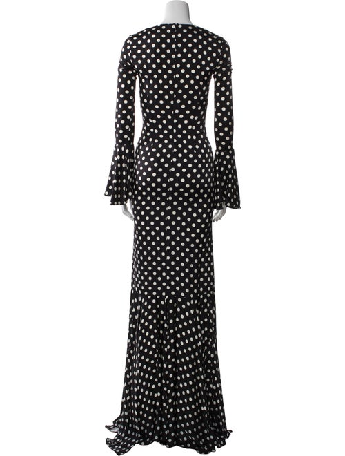 Caroline Constas Polka Dot Print Long Dress
