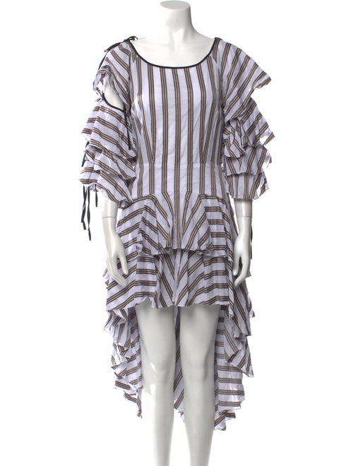 Caroline Constas Striped Midi Length Dress