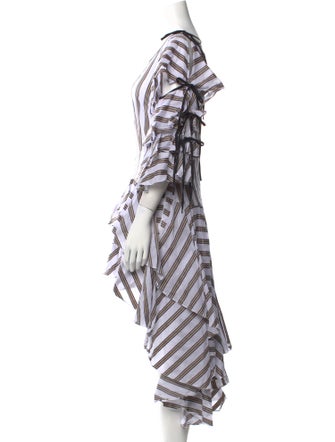 Caroline Constas Striped Midi Length Dress