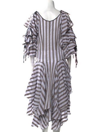 Caroline Constas Striped Midi Length Dress