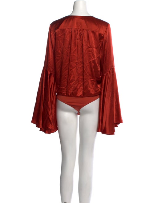 Caroline Constas Silk V-Neck Bodysuit