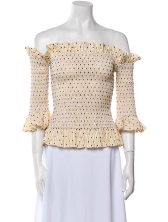 Caroline Constas Printed Off-The-Shoulder Blouse