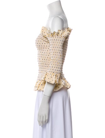 Caroline Constas Printed Off-The-Shoulder Blouse