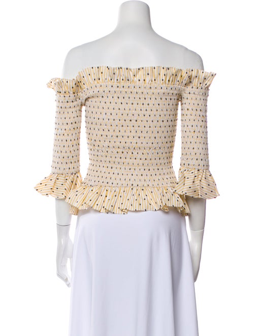 Caroline Constas Printed Off-The-Shoulder Blouse