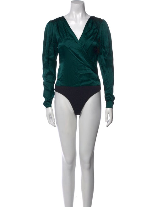 Caroline Constas Silk V-Neck Bodysuit