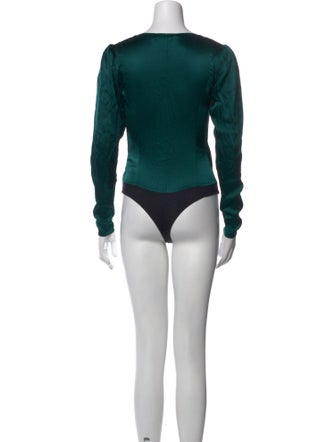 Caroline Constas Silk V-Neck Bodysuit