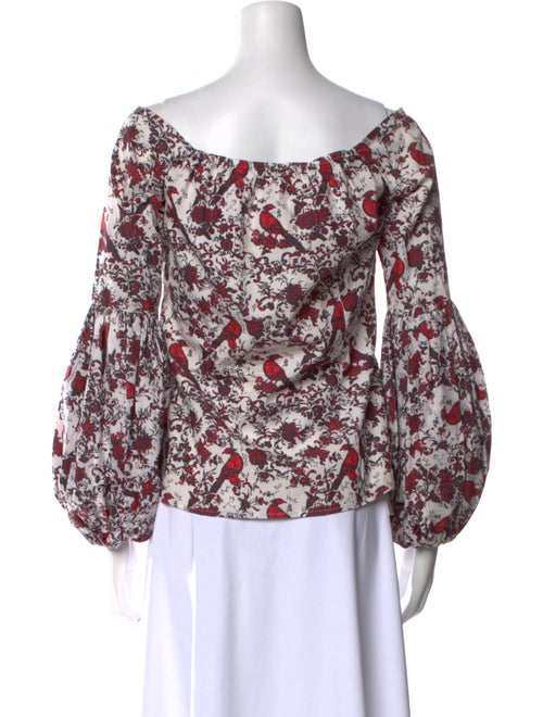 Caroline Constas Floral Print Off-The-Shoulder Blouse