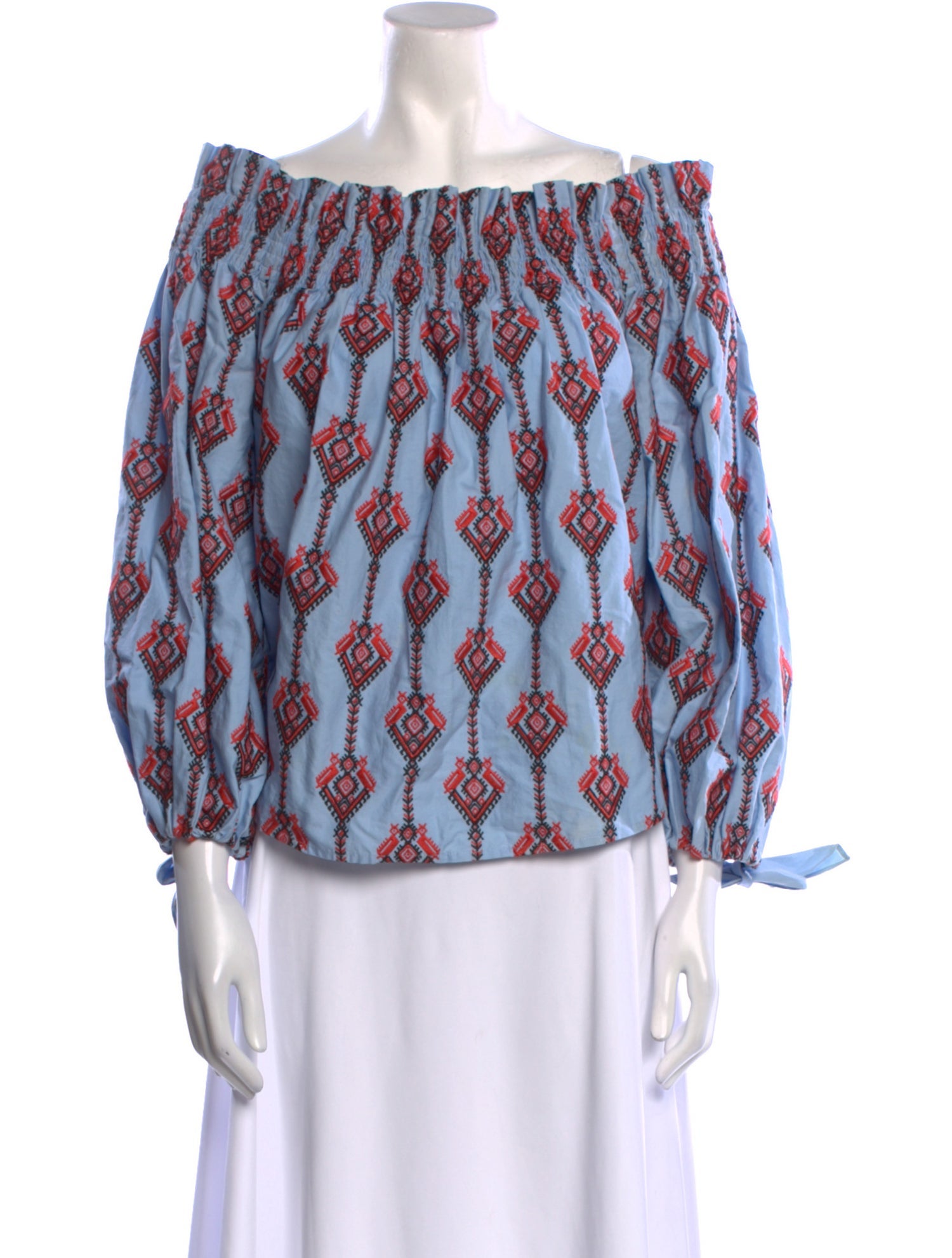 Caroline Constas Printed Off-The-Shoulder Blouse