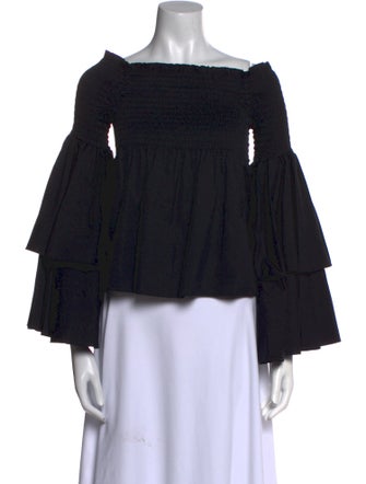 Caroline Constas Off-The-Shoulder Three-Quarter Sleeve Blouse