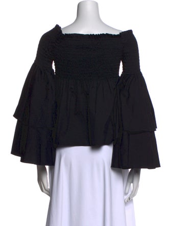 Caroline Constas Off-The-Shoulder Three-Quarter Sleeve Blouse