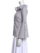 Caroline Constas Striped Three-Quarter Sleeve Blouse