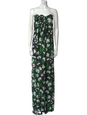 Caroline Constas Floral Print Long Dress