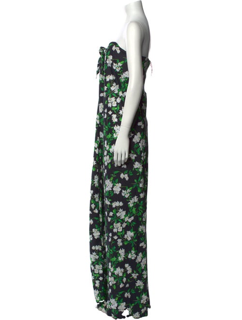 Caroline Constas Floral Print Long Dress