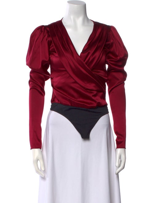 Caroline Constas Silk V-Neck Bodysuit