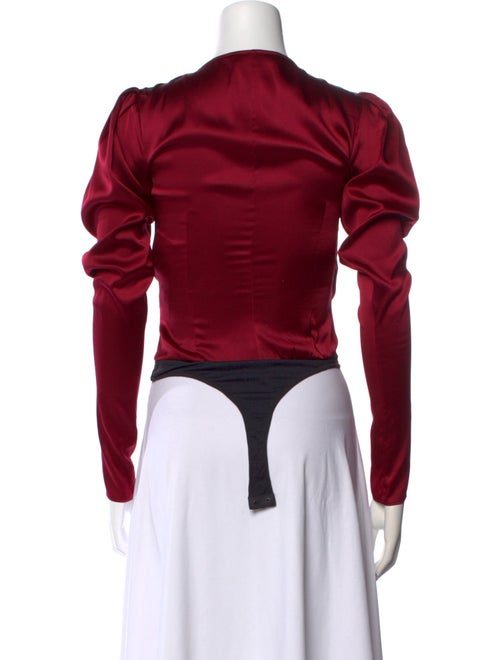 Caroline Constas Silk V-Neck Bodysuit