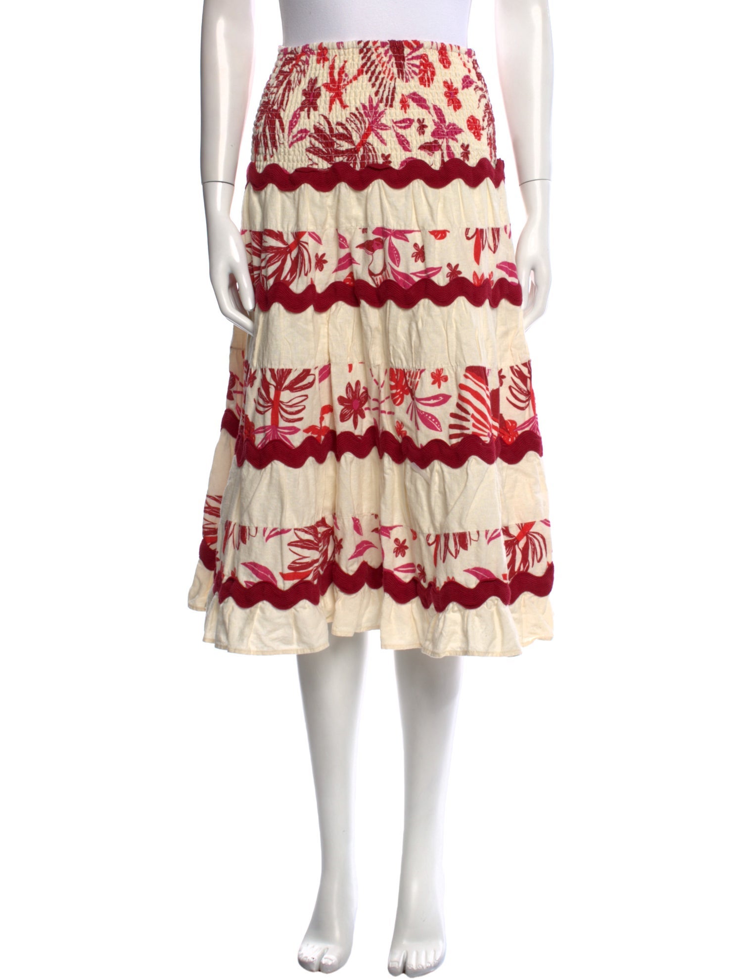 Caroline Constas Striped Midi Length Skirt