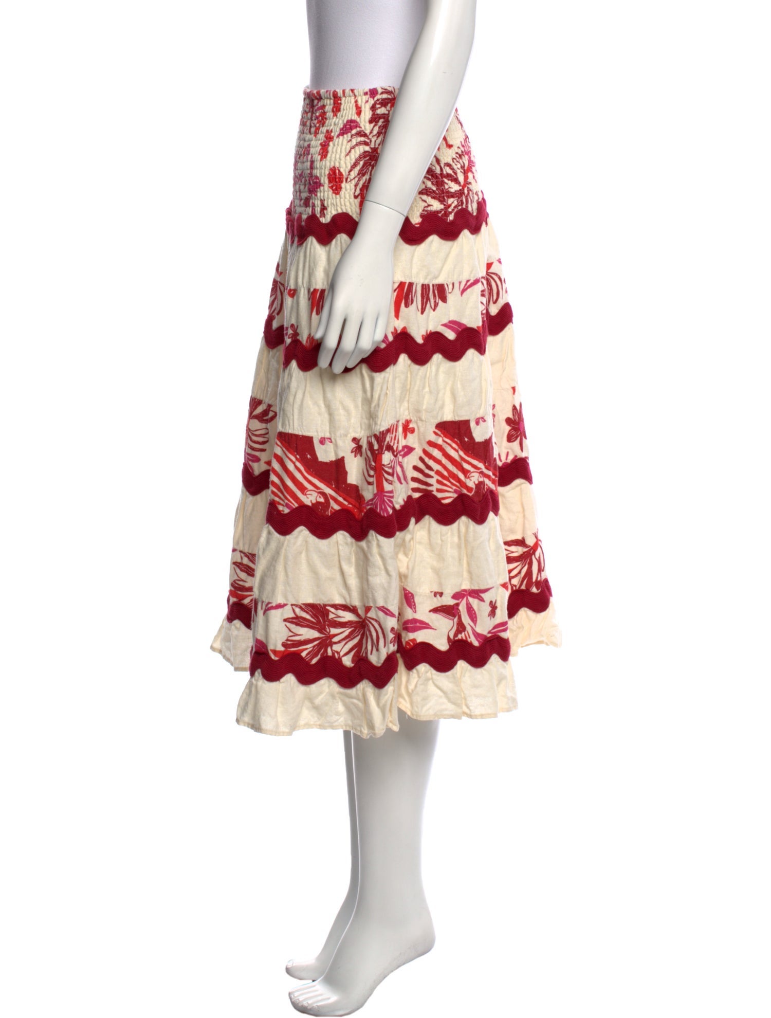 Caroline Constas Striped Midi Length Skirt