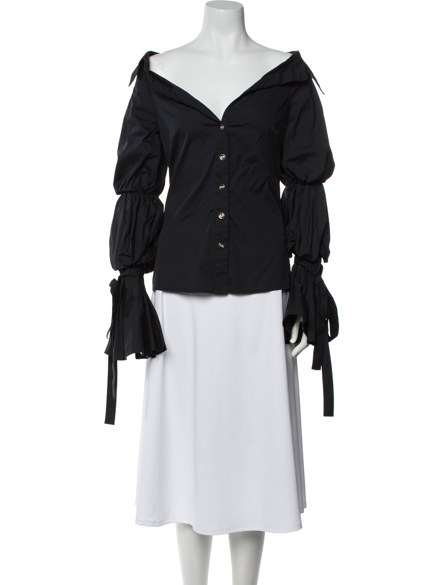 Caroline Constas V-Neck Long Sleeve Blouse