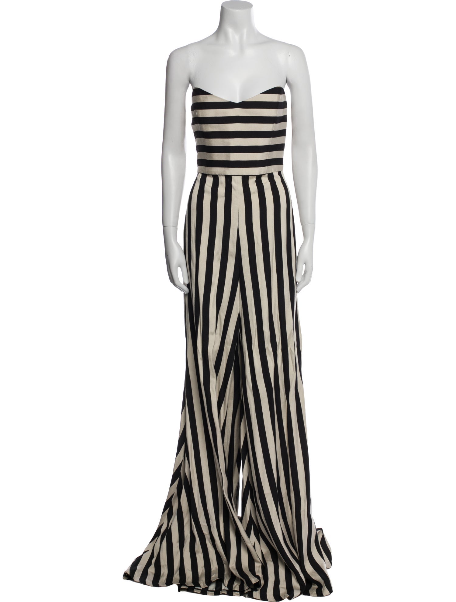 Caroline Constas Striped Strapless Jumpsuit