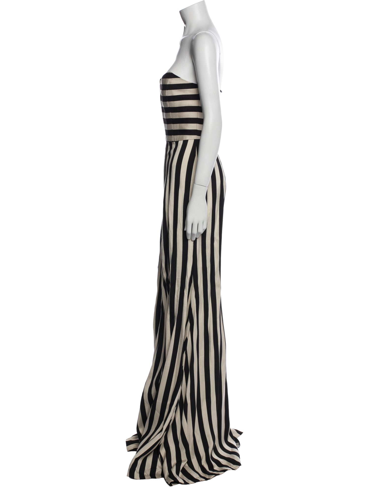 Caroline Constas Striped Strapless Jumpsuit