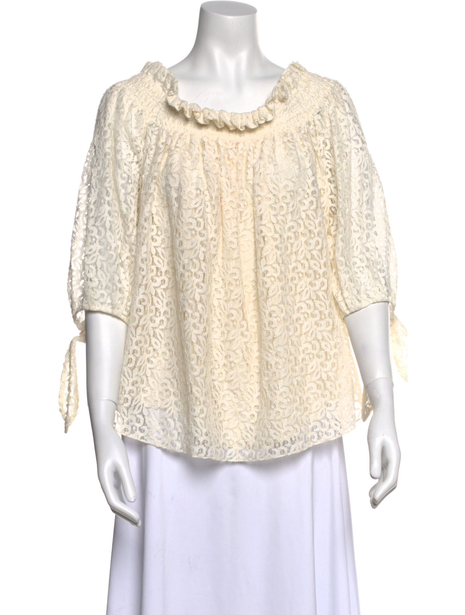 Caroline Constas Bateau Neckline Three-Quarter Sleeve Blouse