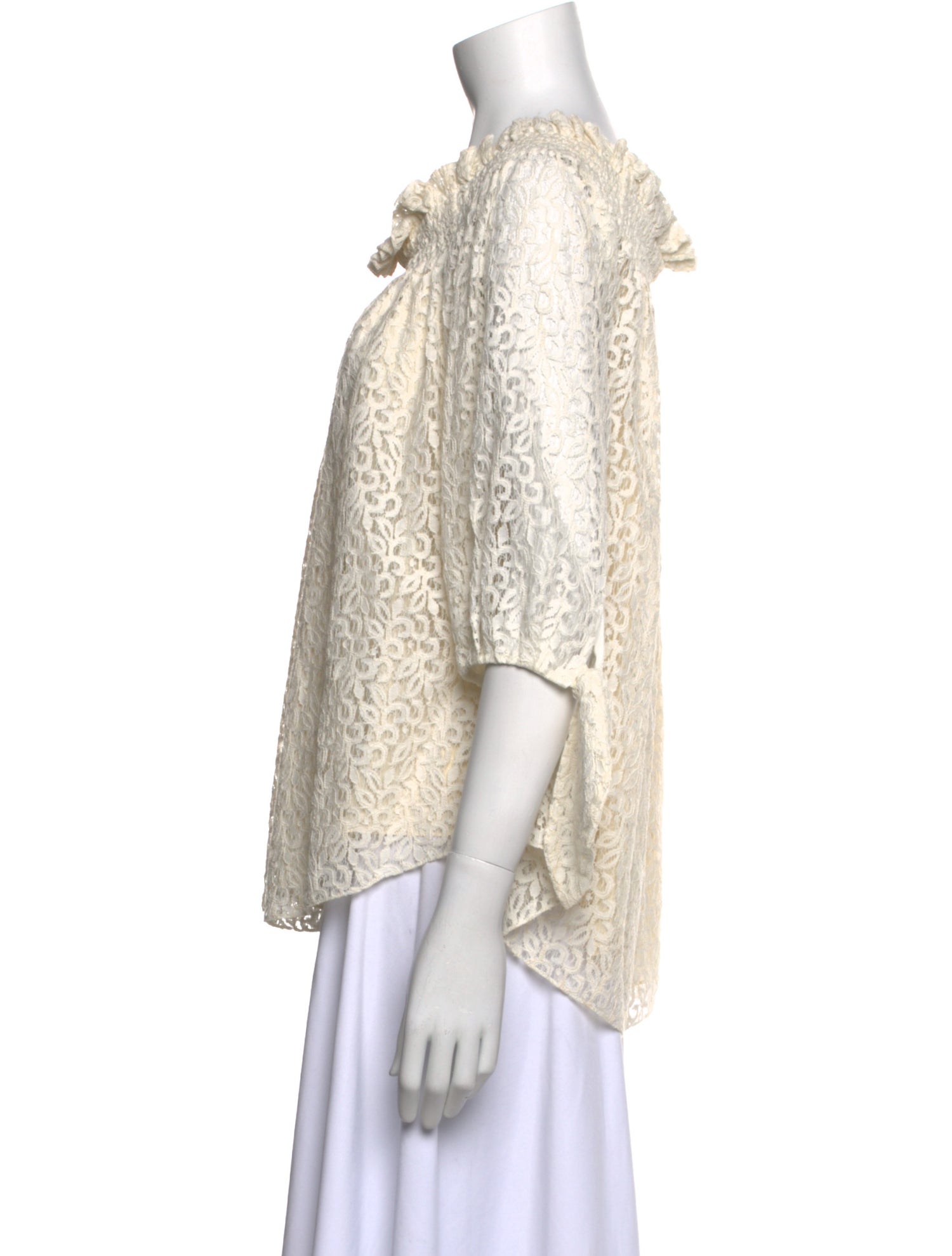 Caroline Constas Bateau Neckline Three-Quarter Sleeve Blouse