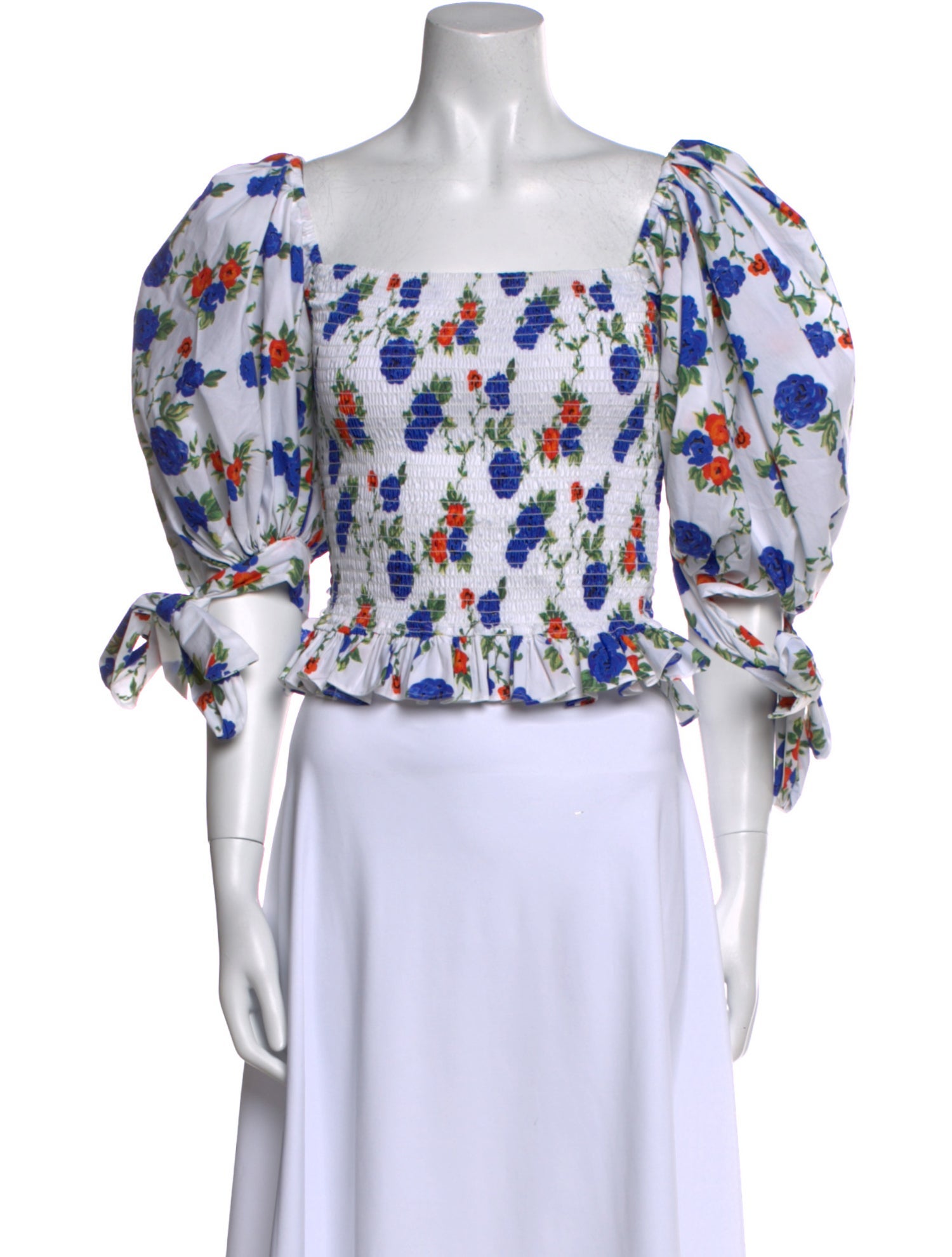 Caroline Constas Floral Print Square Neckline Crop Top w/ Tags
