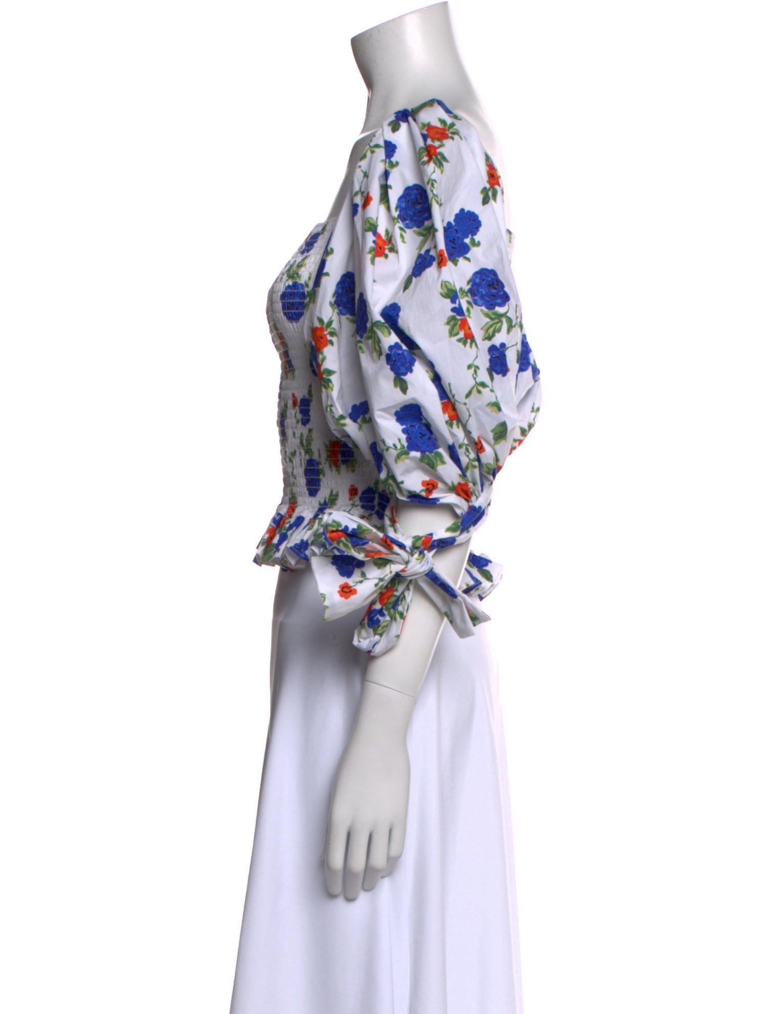 Caroline Constas Floral Print Square Neckline Crop Top w/ Tags