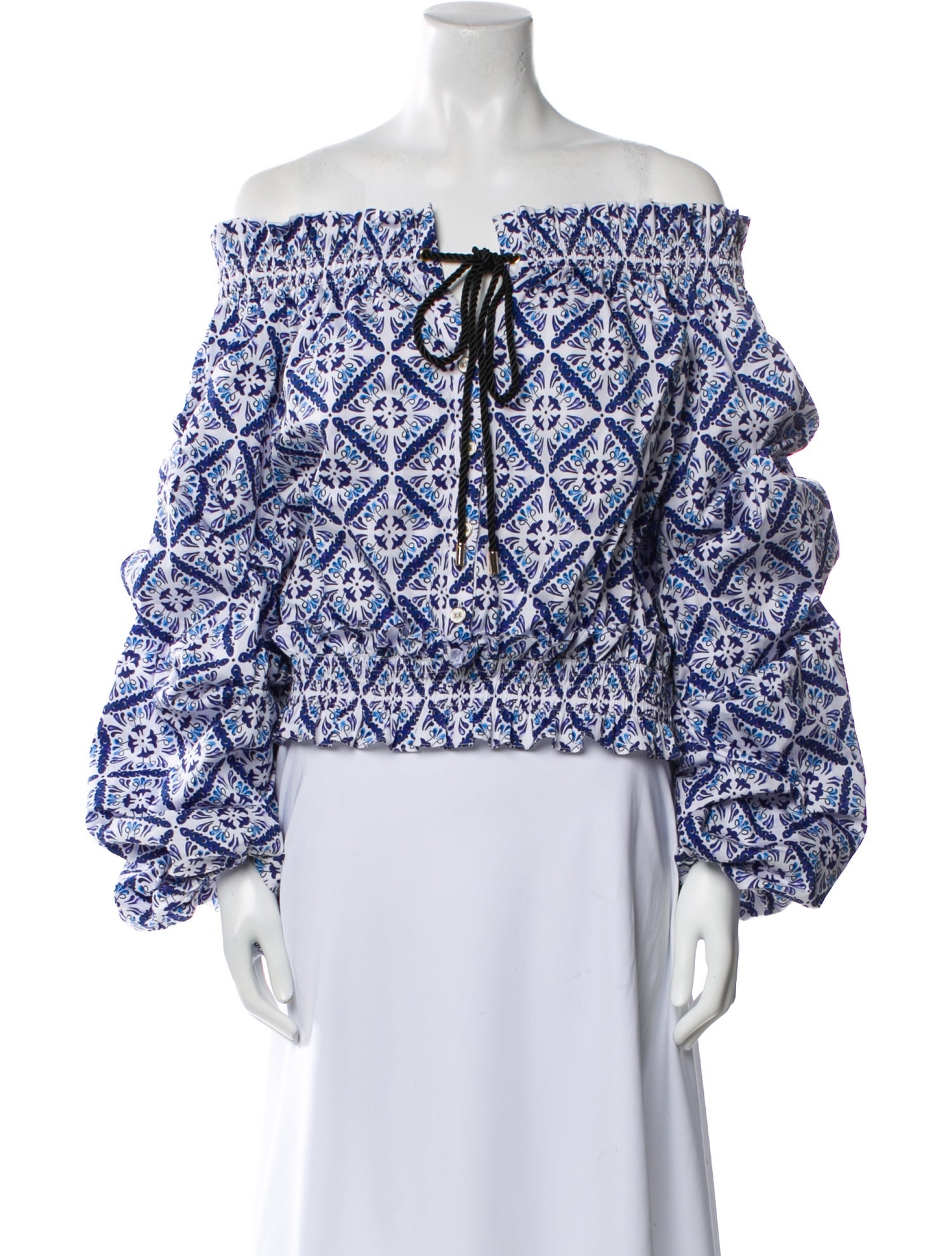 Caroline Constas Printed Off-The-Shoulder Blouse