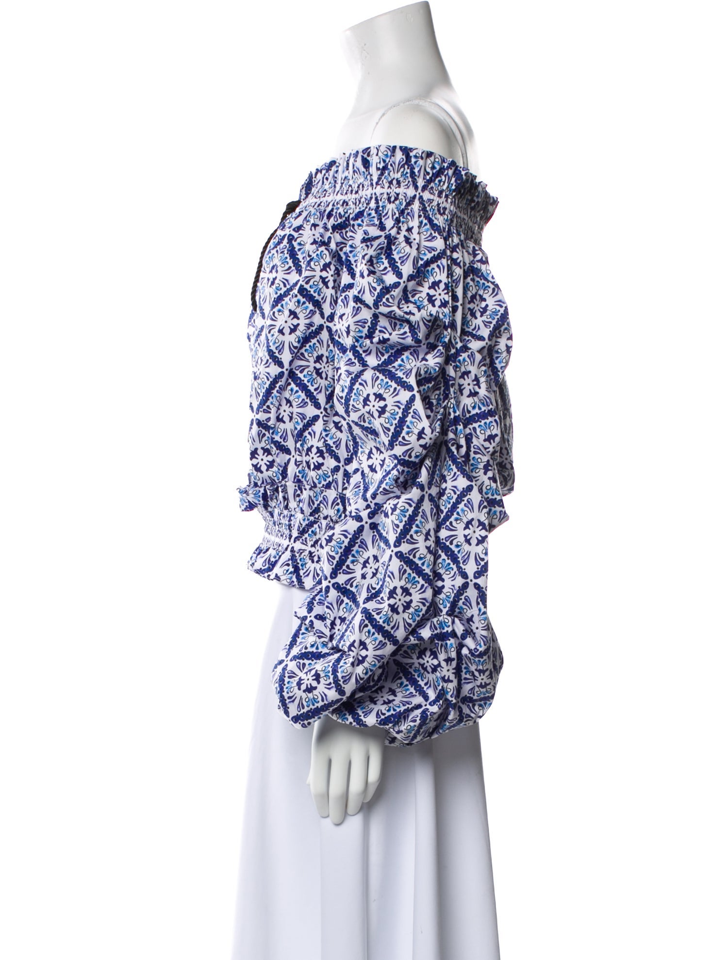 Caroline Constas Printed Off-The-Shoulder Blouse