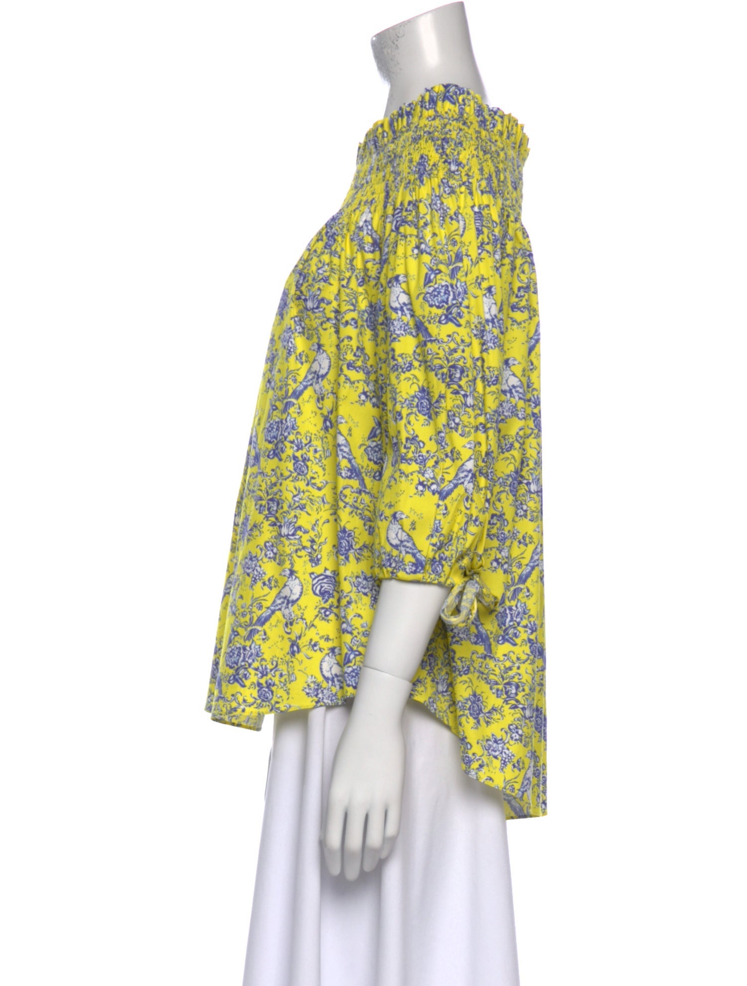 Caroline Constas Floral Print Bateau Neckline Blouse