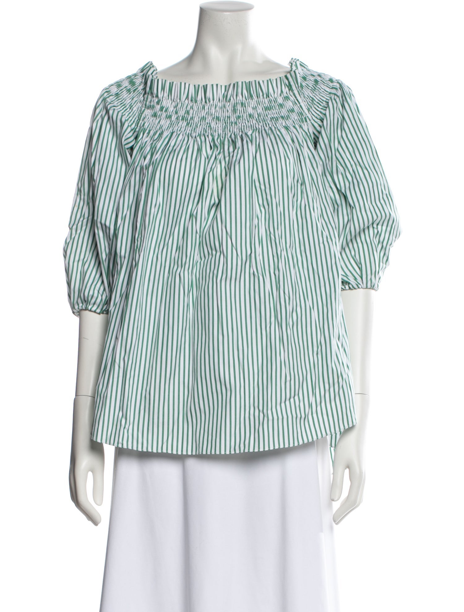 Caroline Constas Striped Off-The-Shoulder Blouse