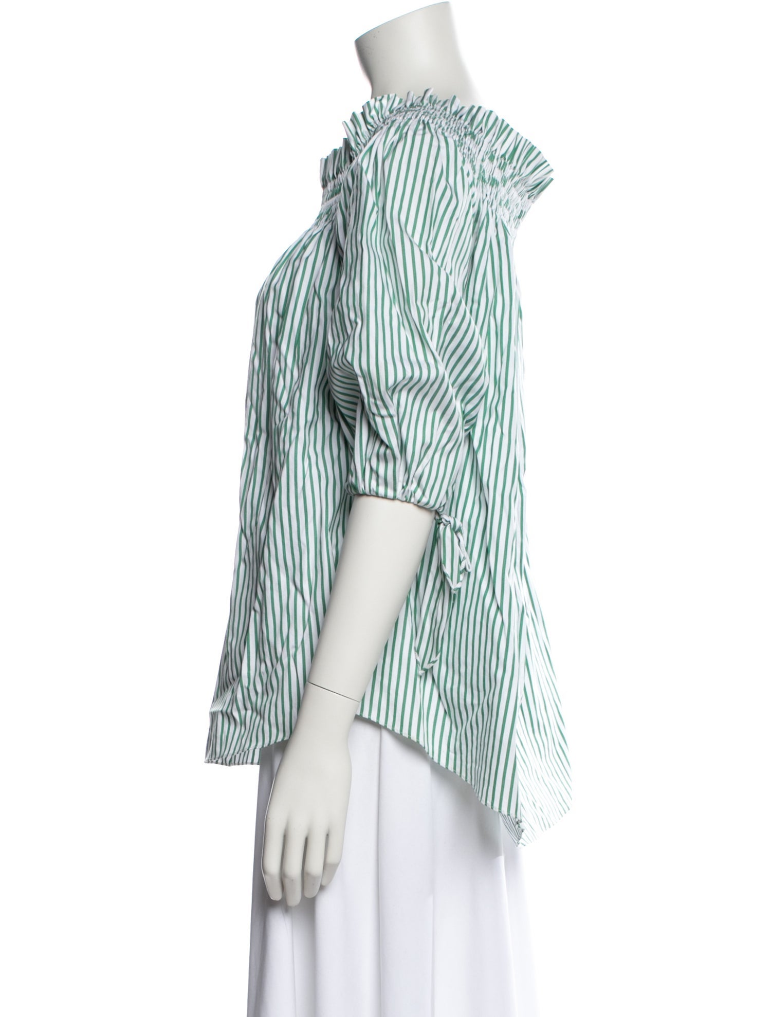 Caroline Constas Striped Off-The-Shoulder Blouse