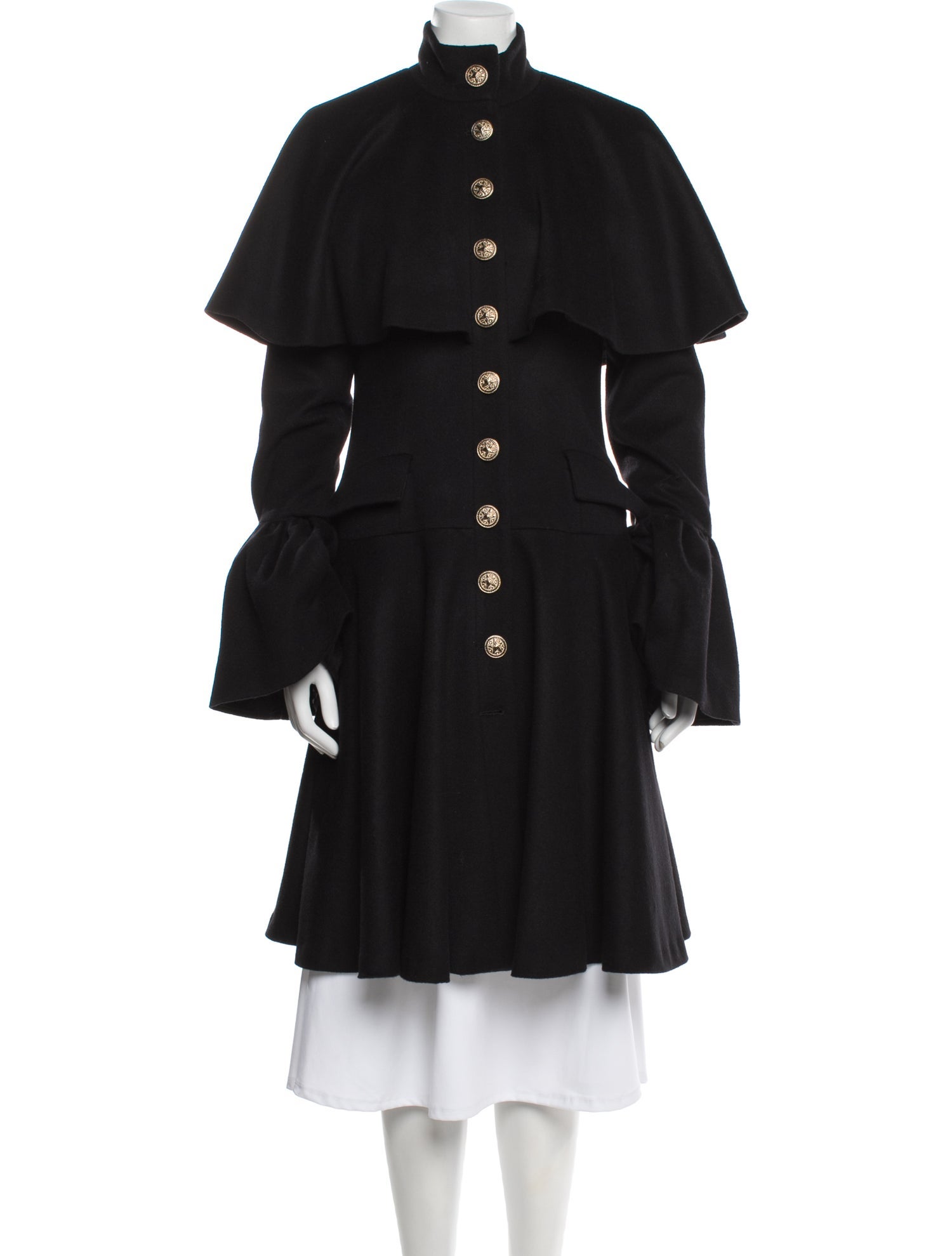 Caroline Constas Wool Faux Fur Coat