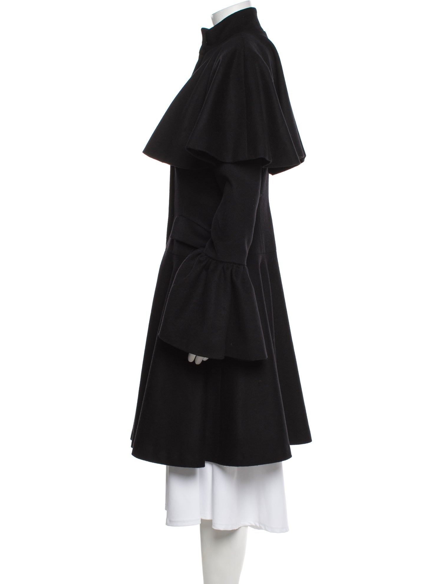 Caroline Constas Wool Faux Fur Coat