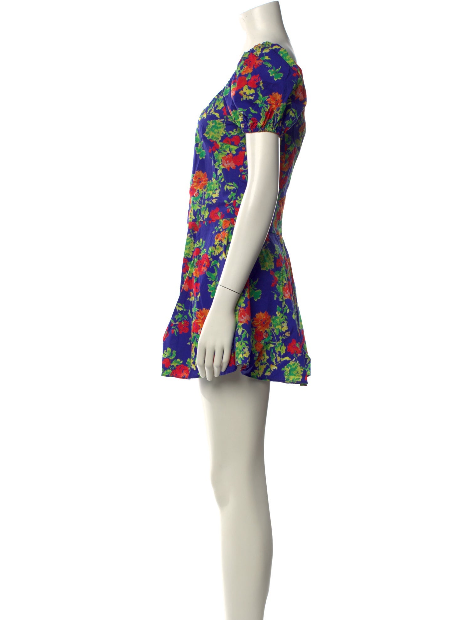 Caroline Constas Floral Print Scoop Neck Romper