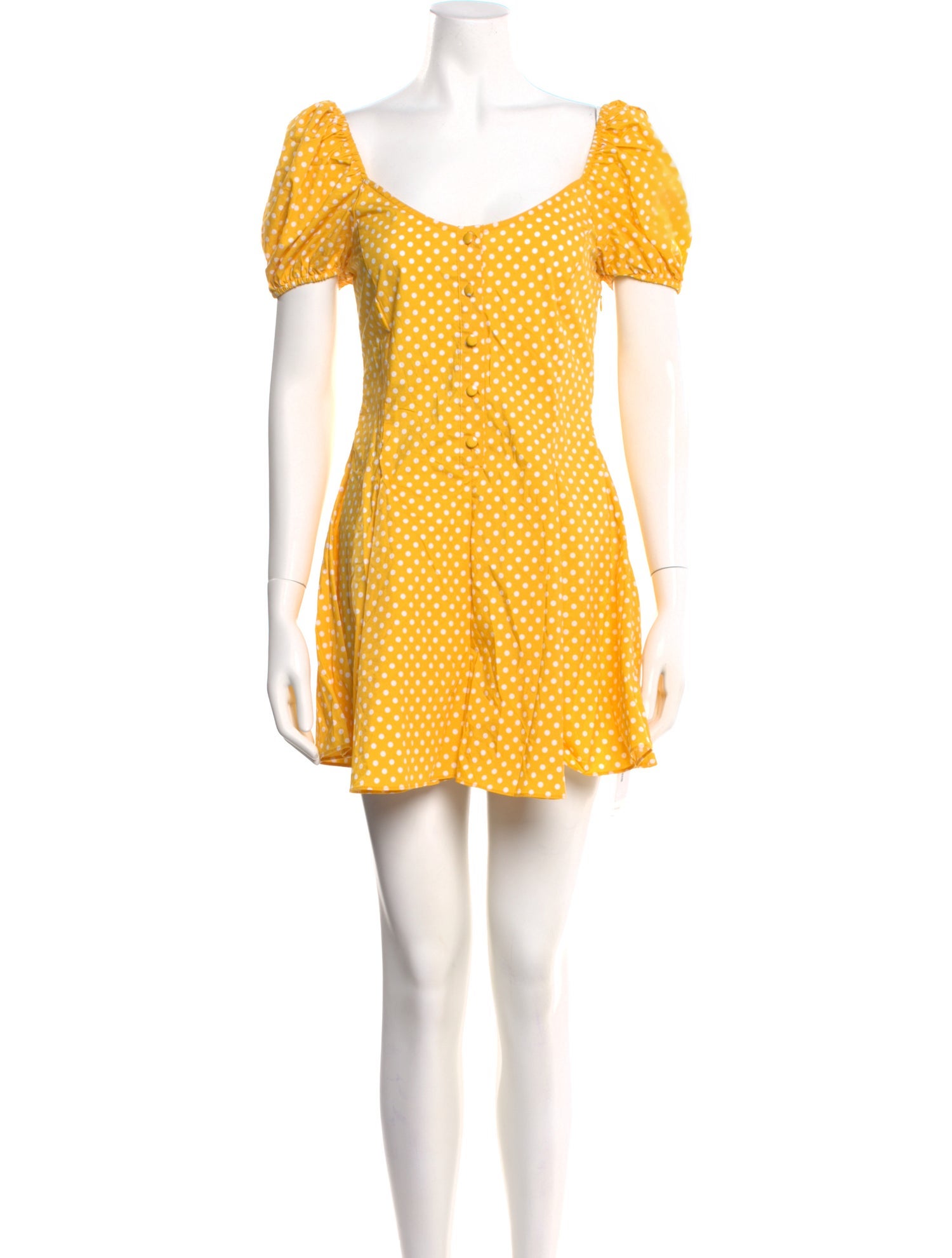 Caroline Constas Polka Dot Print Scoop Neck Romper