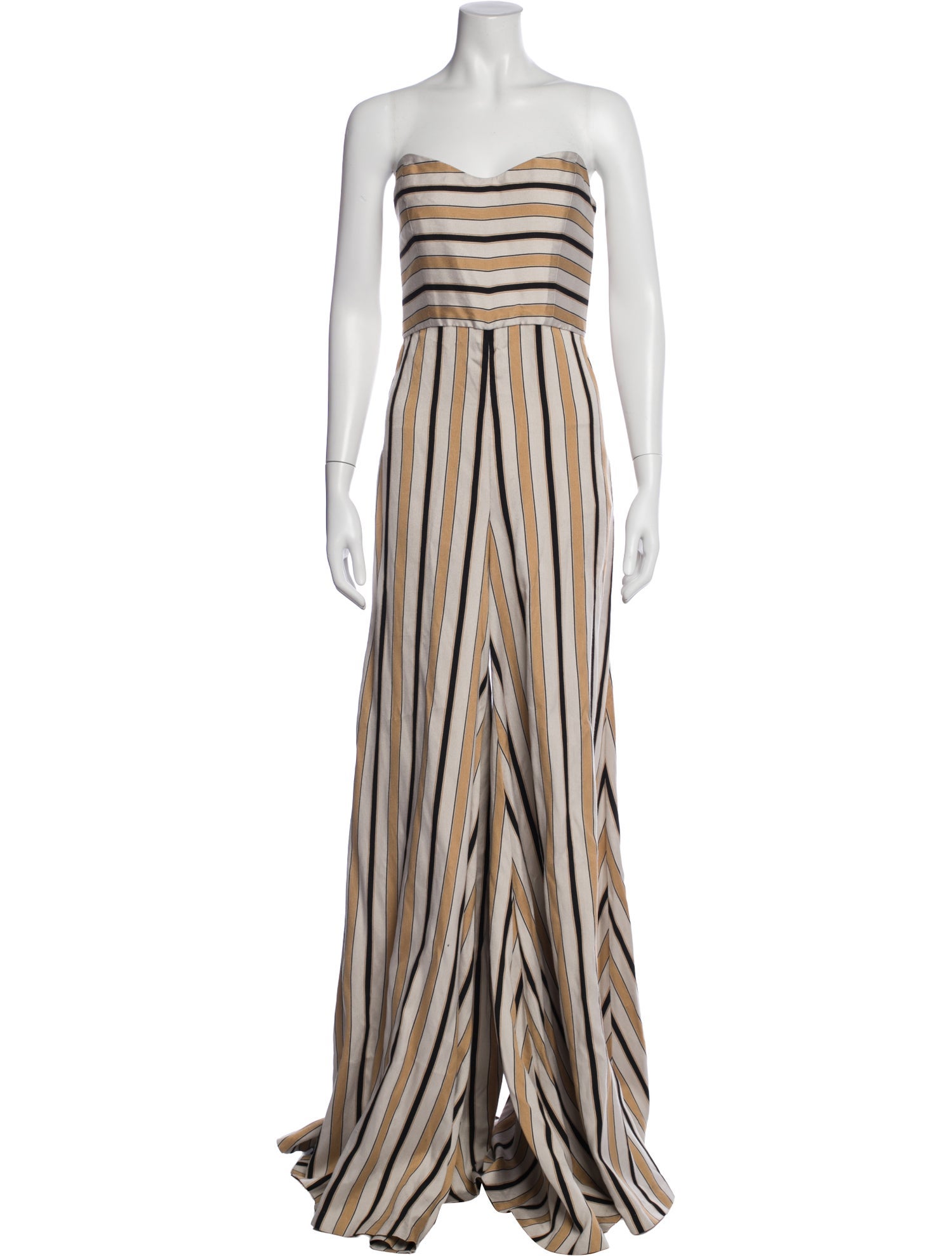 Caroline Constas Striped Strapless Jumpsuit