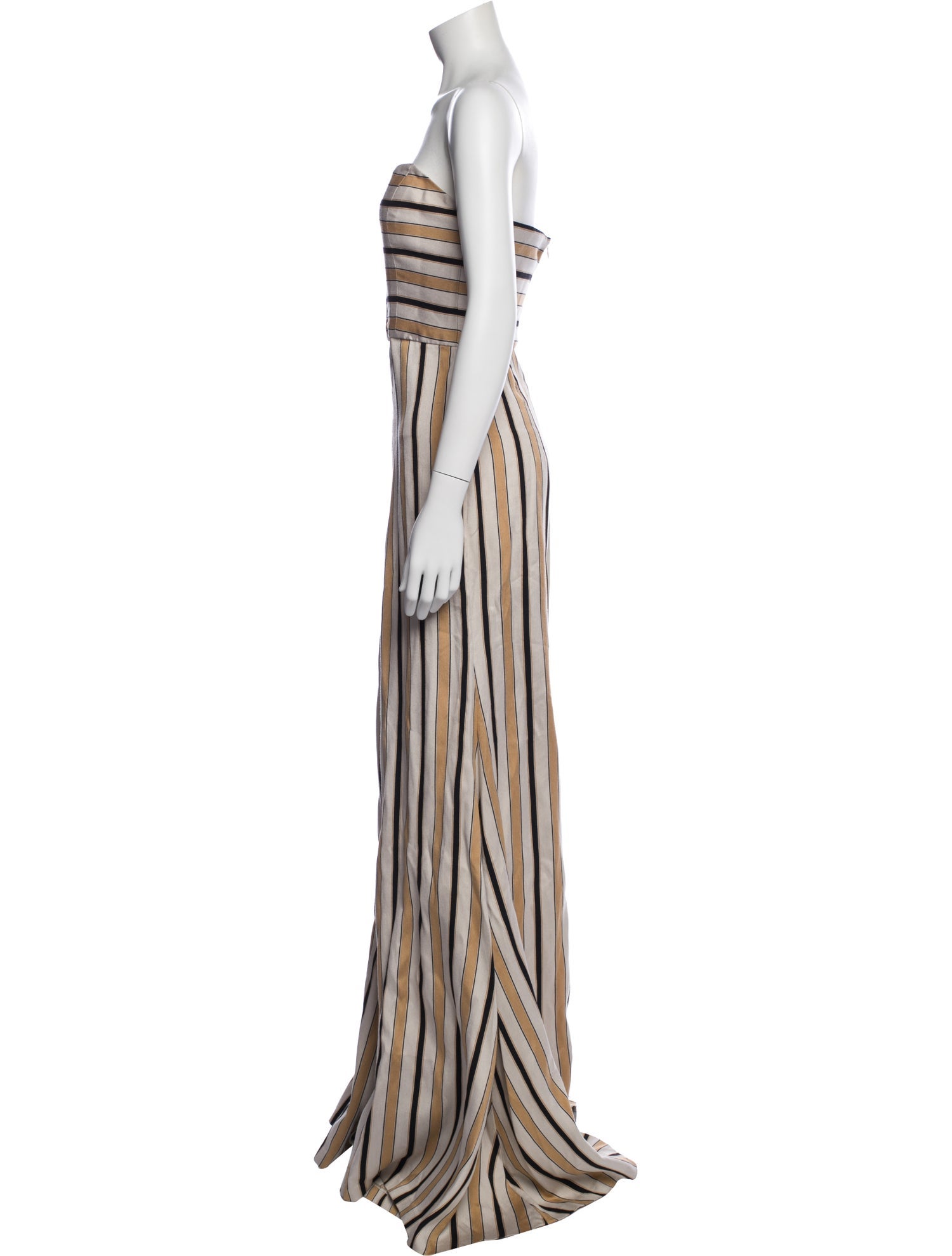 Caroline Constas Striped Strapless Jumpsuit