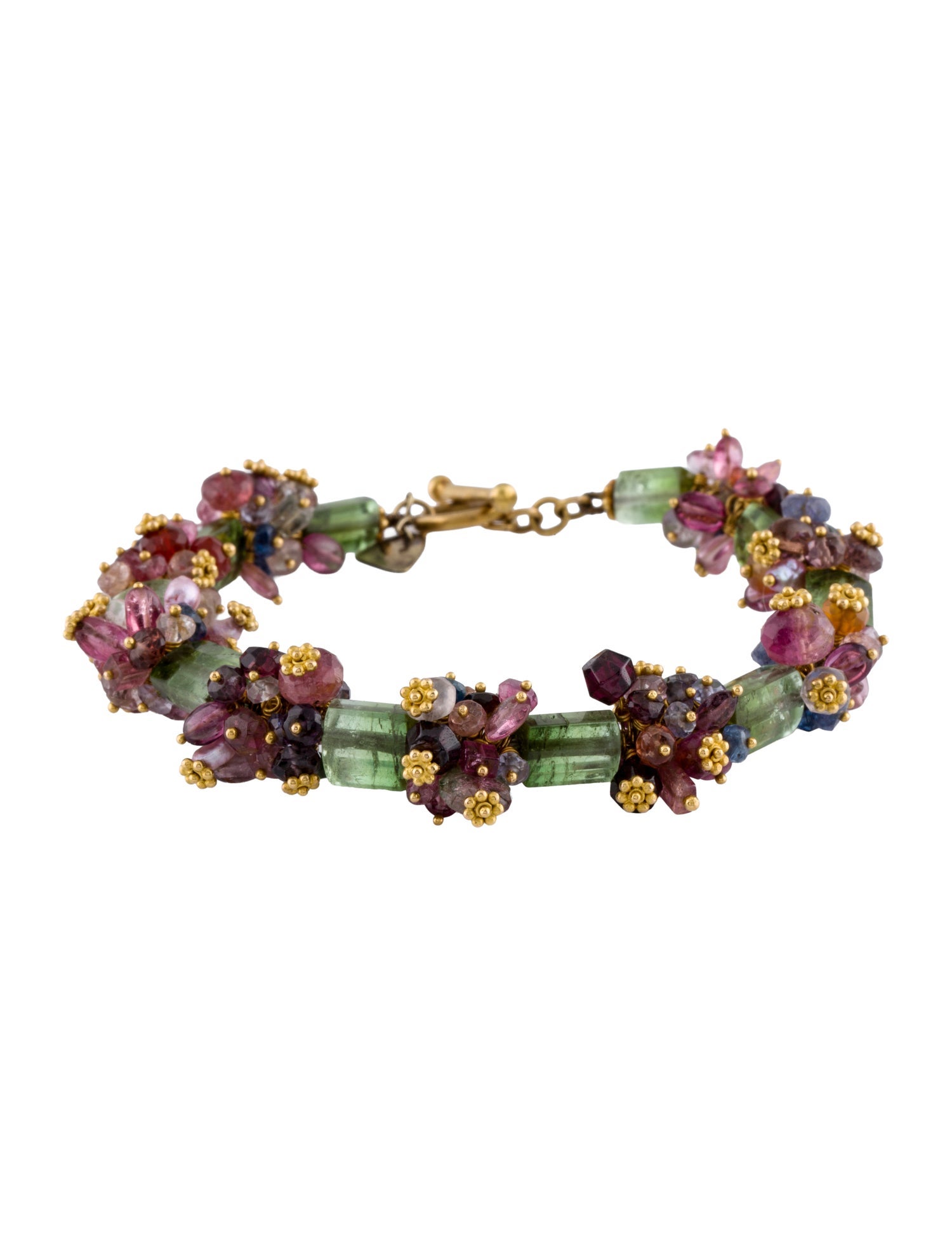 Carolyn Tyler 22K Pearl, Tourmaline & Multistone Fiesta Bracelet