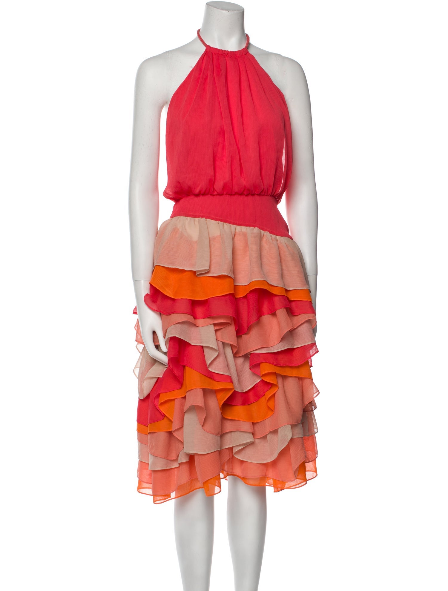 Chris Benz Colorblock Pattern Knee-Length Dress