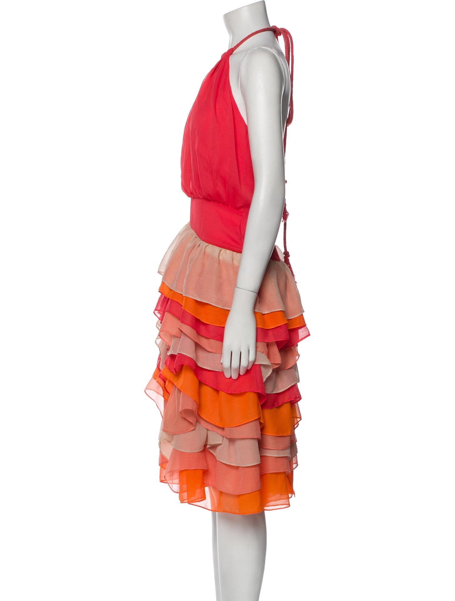 Chris Benz Colorblock Pattern Knee-Length Dress