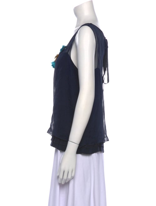 Chris Benz Silk Floral Print Top