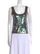 Chris Benz Printed Scoop Neck Top